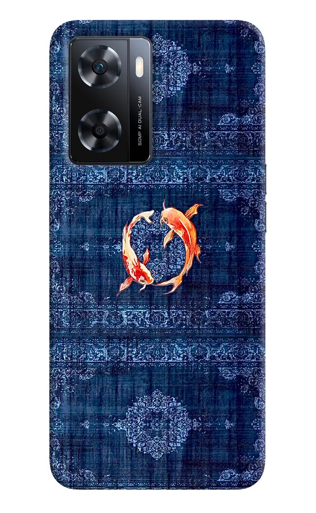 Koi Blue OPPO A77s Hard Case Back Cover by Casekaro
