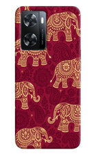 Maroon Elephant OPPO A77s Hard Case Back Cover by Casekaro