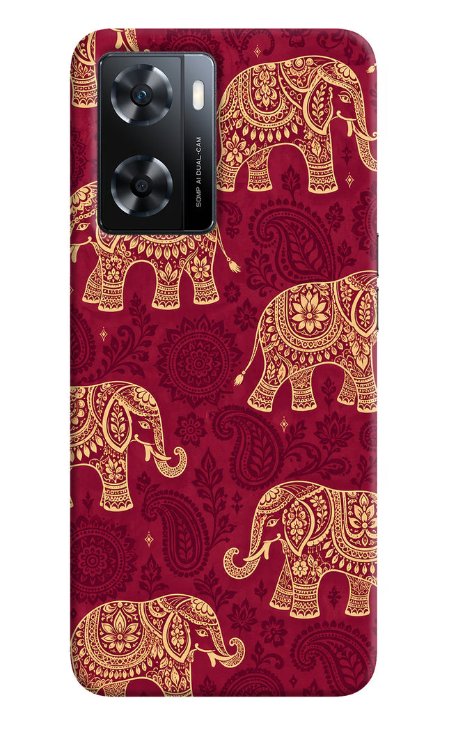 Maroon Elephant OPPO A77s Hard Case Back Cover by Casekaro