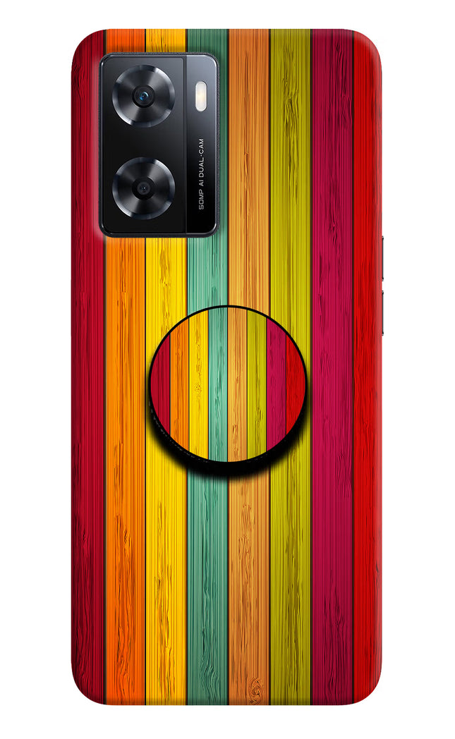 Multicolor Wooden OPPO A77s Pop Case