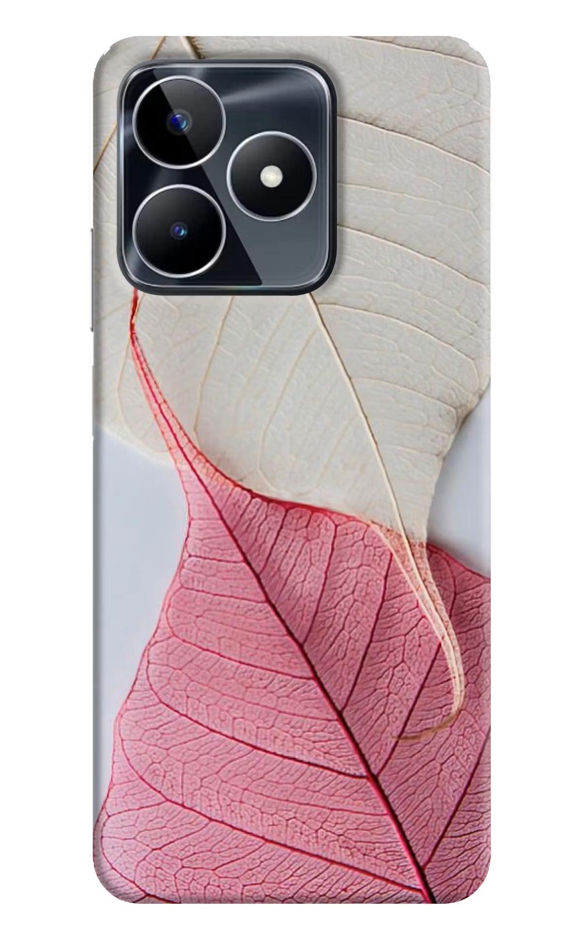 White Pink Leaf Realme Narzo N53 Back Cover