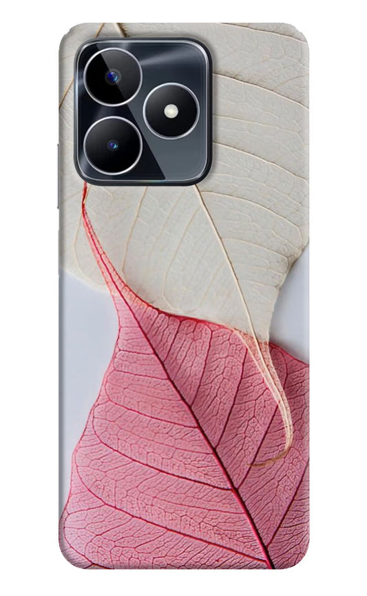 White Pink Leaf Realme Narzo N53 Back Cover