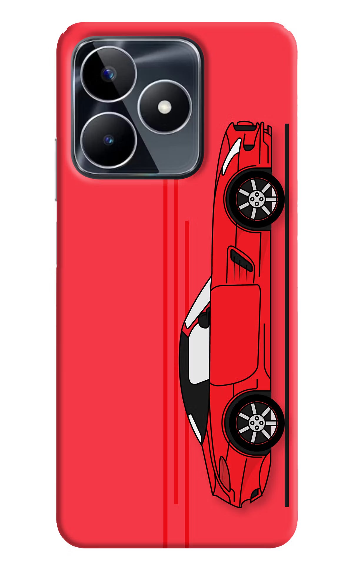 Red Velocity Realme Narzo N53 Back Cover