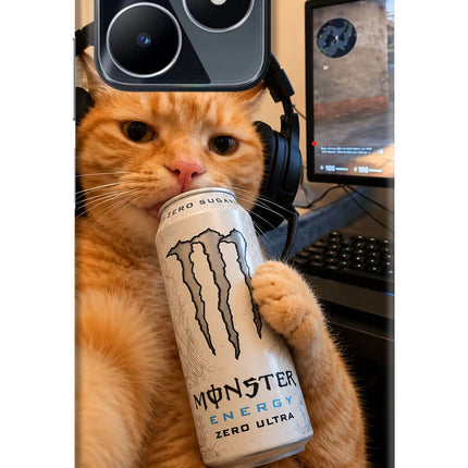 Gamer Cat Energy Realme Narzo N53 Hard Case Back Cover by Casekaro