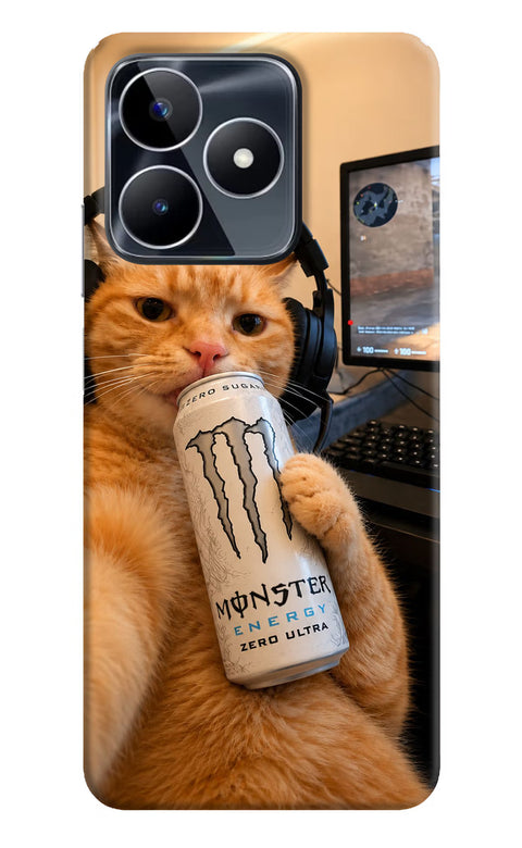 Gamer Cat Energy Realme Narzo N53 Back Cover