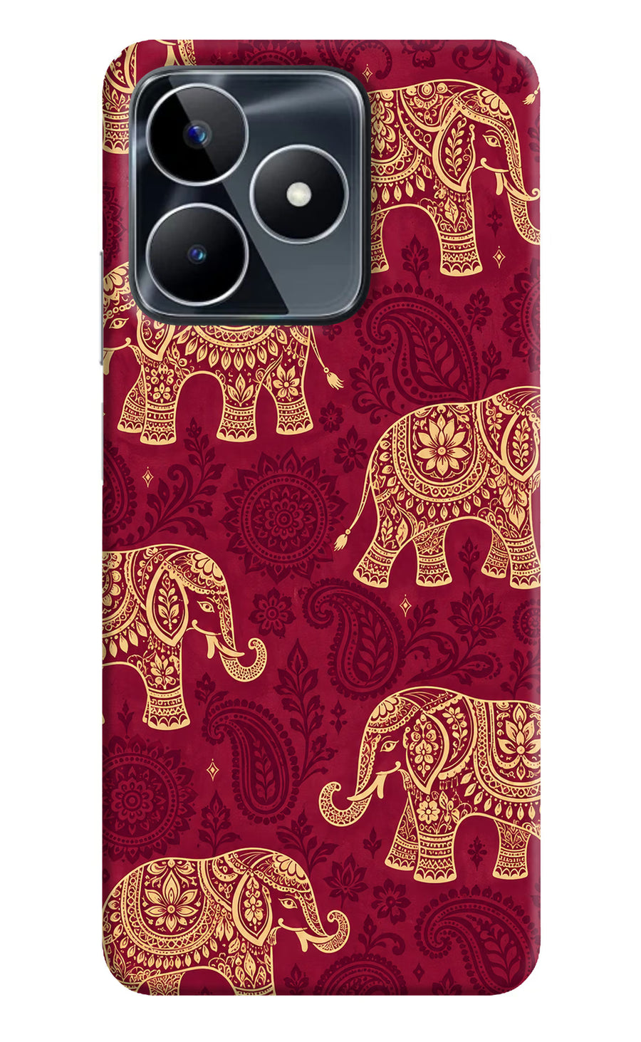 Maroon Elephant Realme Narzo N53 Back Cover, Hard case