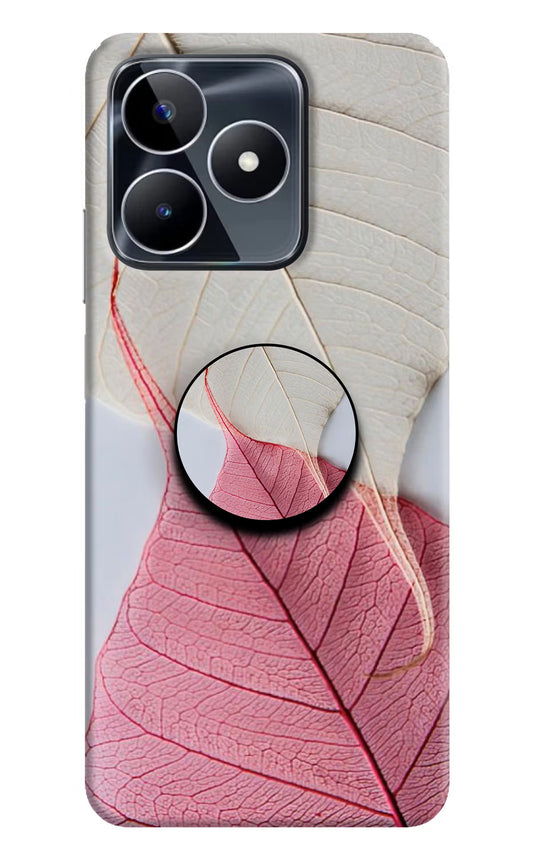 White Pink Leaf Realme Narzo N53 Pop Case