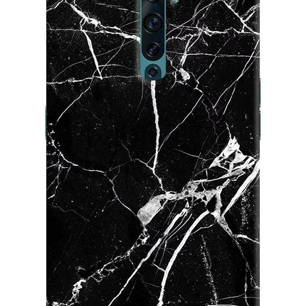 Black Marble Pattern Oppo Reno2 F Back Cover