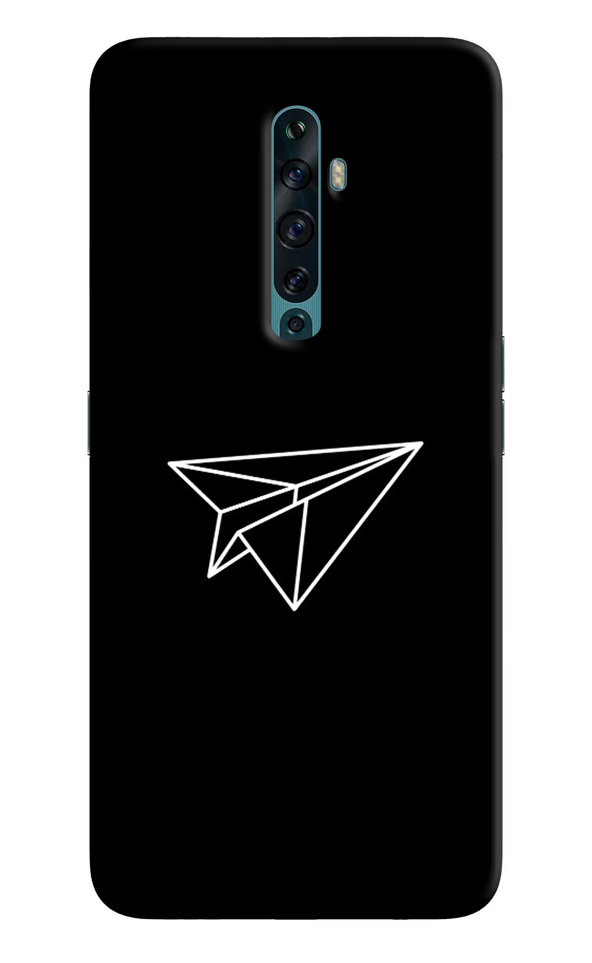 Paper Plane White Oppo Reno2 F Back Cover