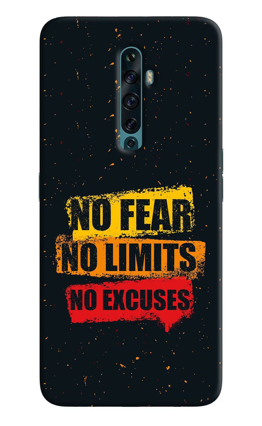 No Fear No Limits No Excuse Oppo Reno2 F Back Cover