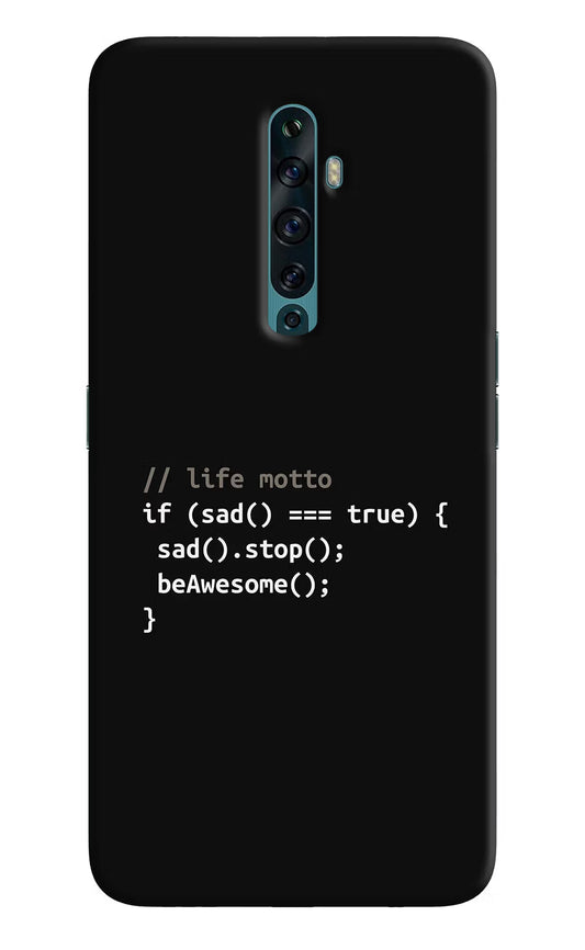 Life Motto Code Oppo Reno2 F Back Cover