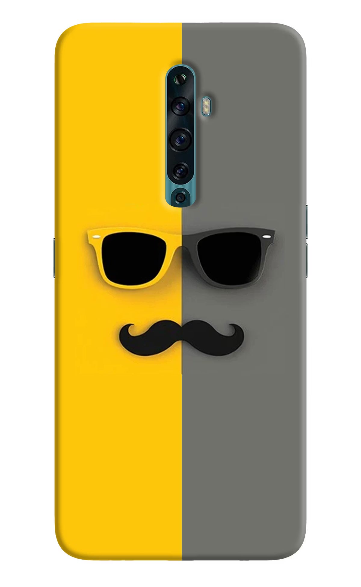 Sunglasses with Mustache Oppo Reno2 F Back Cover