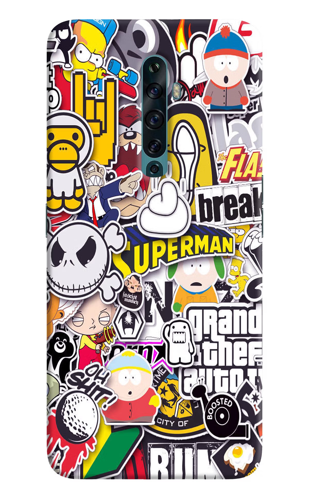 Sticker Bomb Oppo Reno2 F Back Cover