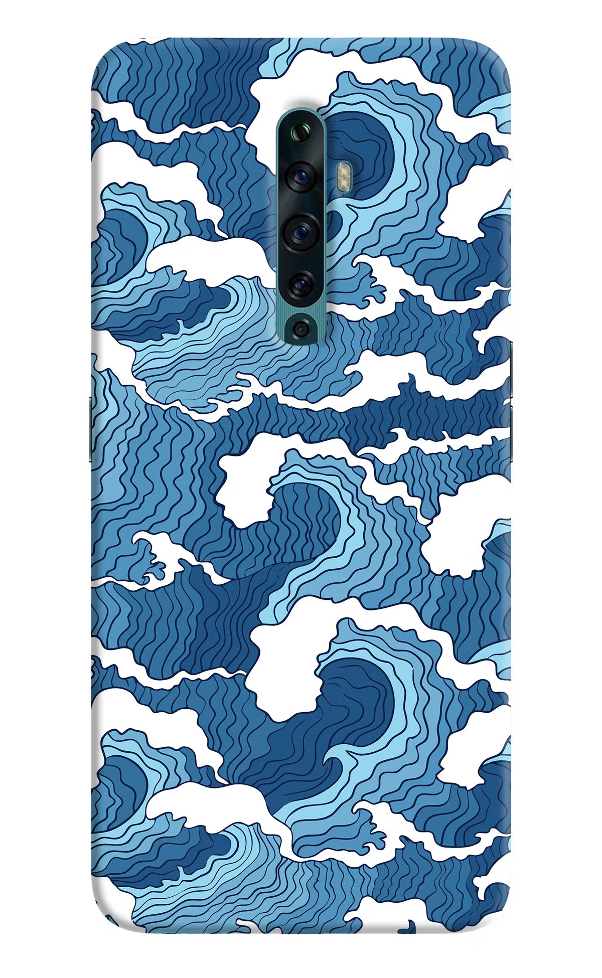 Blue Waves Oppo Reno2 F Back Cover