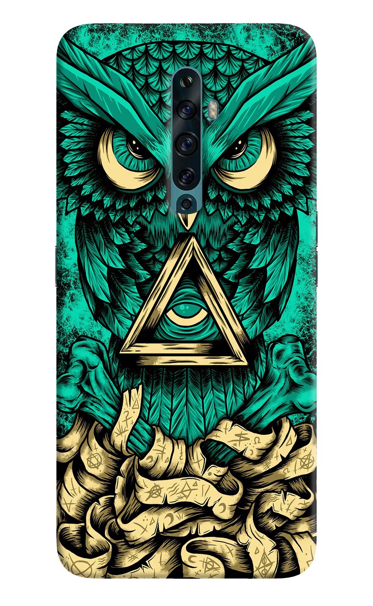 Green Owl Oppo Reno2 F Back Cover