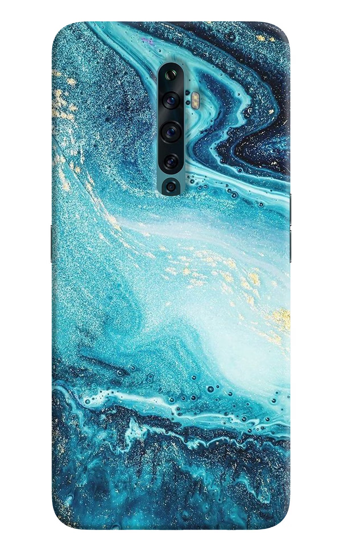 Blue Glitter Marble Oppo Reno2 F Back Cover