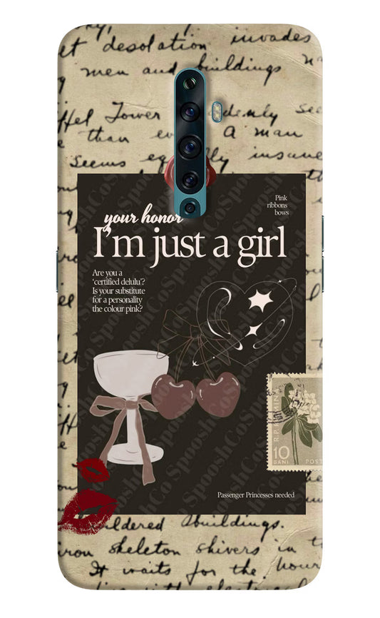 I am just a girl Oppo Reno2 F Back Cover