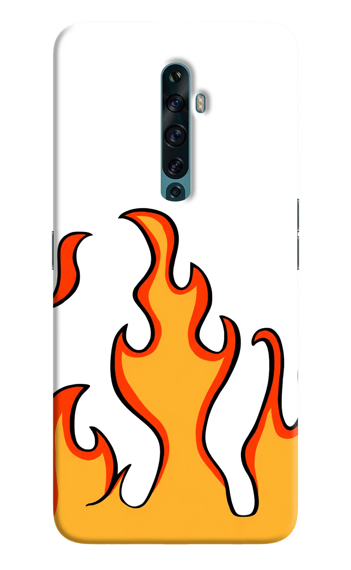 Fired Up – White Oppo Reno2 F Back Cover