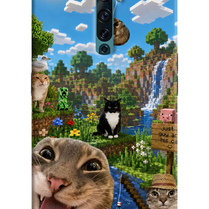 Minecraft Cat Chaos Oppo Reno2 F Hard Case Back Cover by Casekaro