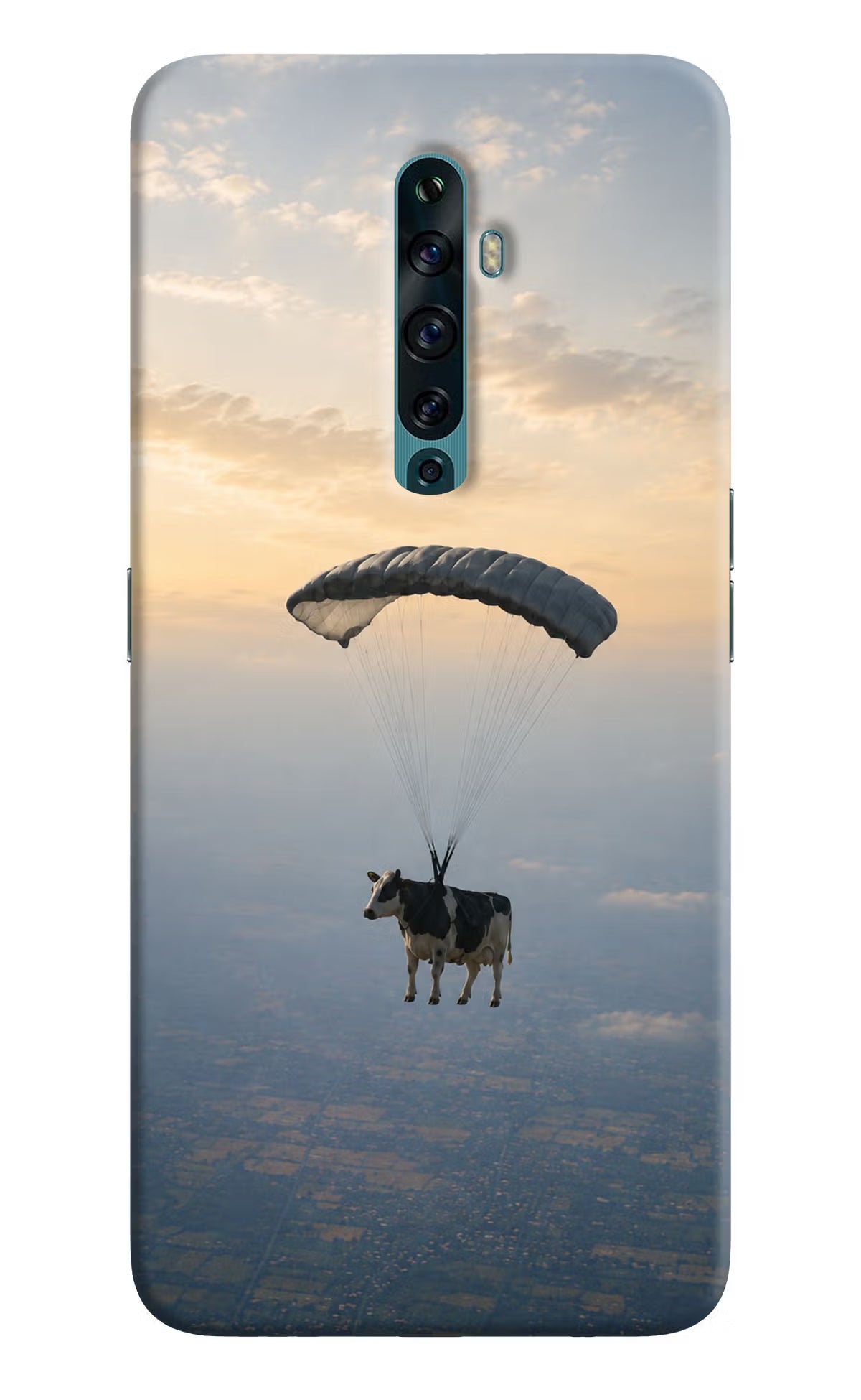Skydiving Cow Oppo Reno2 F Back Cover