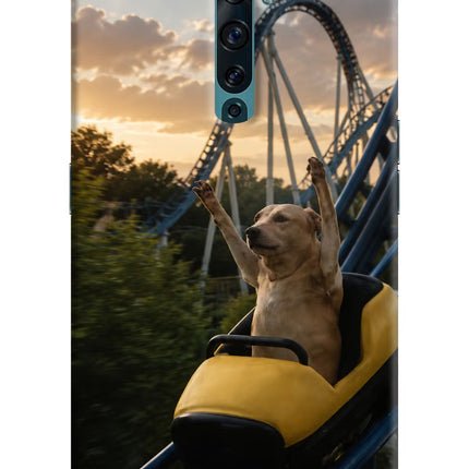 Rollercoaster Dog Oppo Reno2 F Hard Case Back Cover by Casekaro