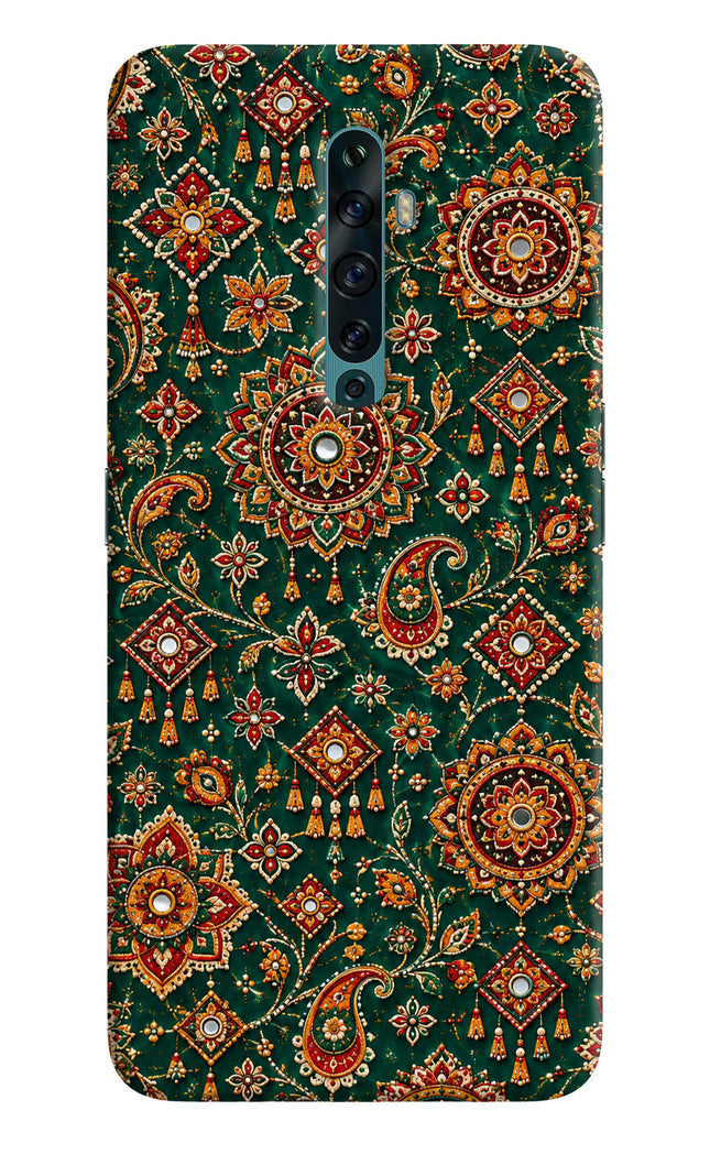 Green Pataka Oppo Reno2 F Hard Case Back Cover by Casekaro