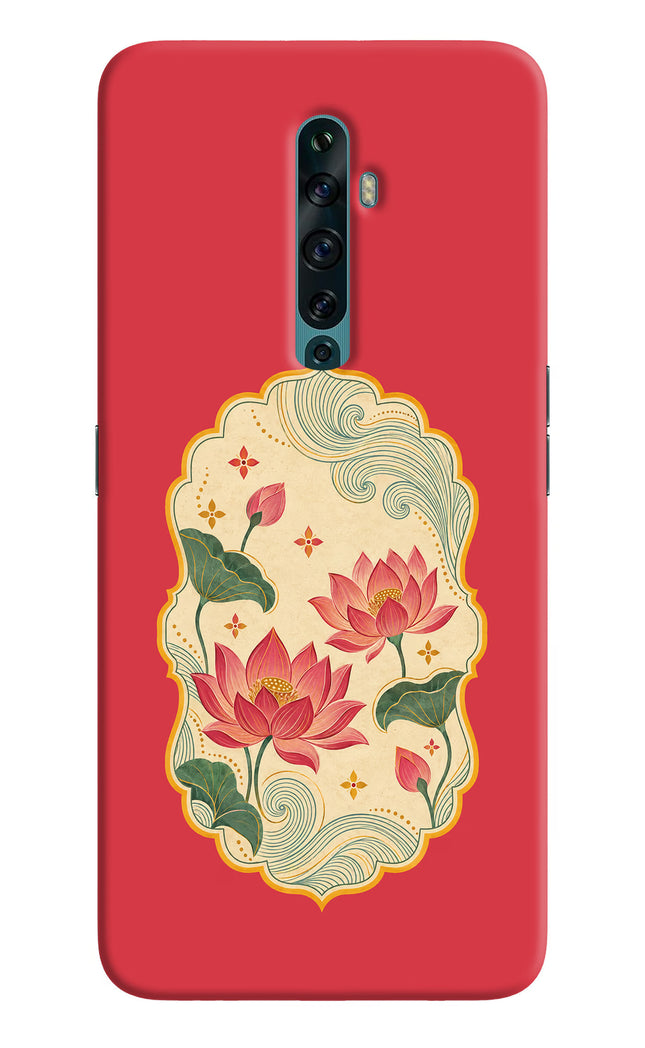 Pink Lotus Oppo Reno2 F Hard Case Back Cover by Casekaro