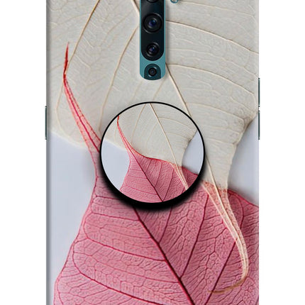 White Pink Leaf Oppo Reno2 F Pop Case