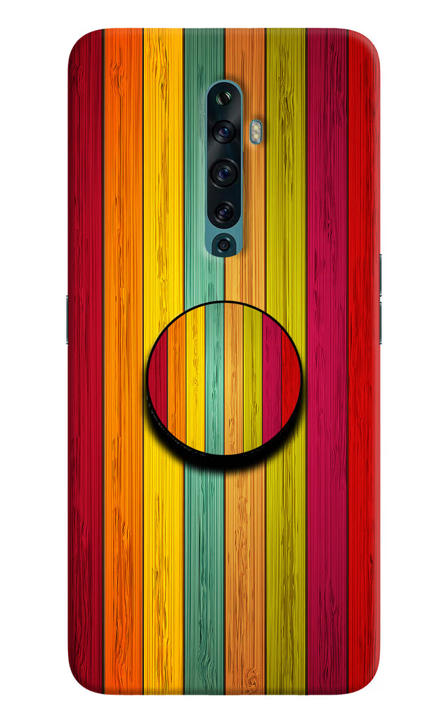 Multicolor Wooden Oppo Reno2 F Pop Case