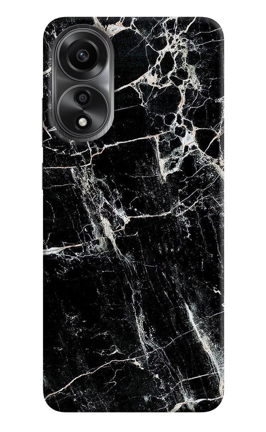 Black Marble Texture Oppo A78 4G Back Cover