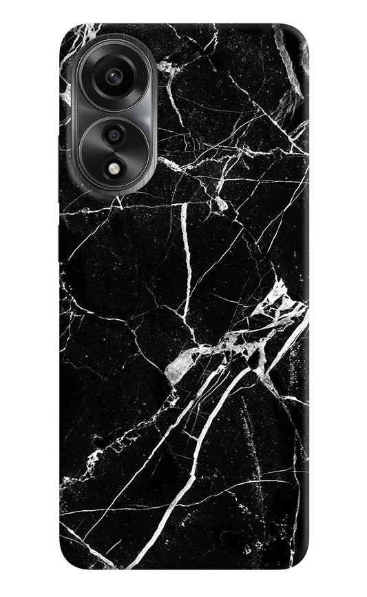Black Marble Pattern Oppo A78 4G Back Cover
