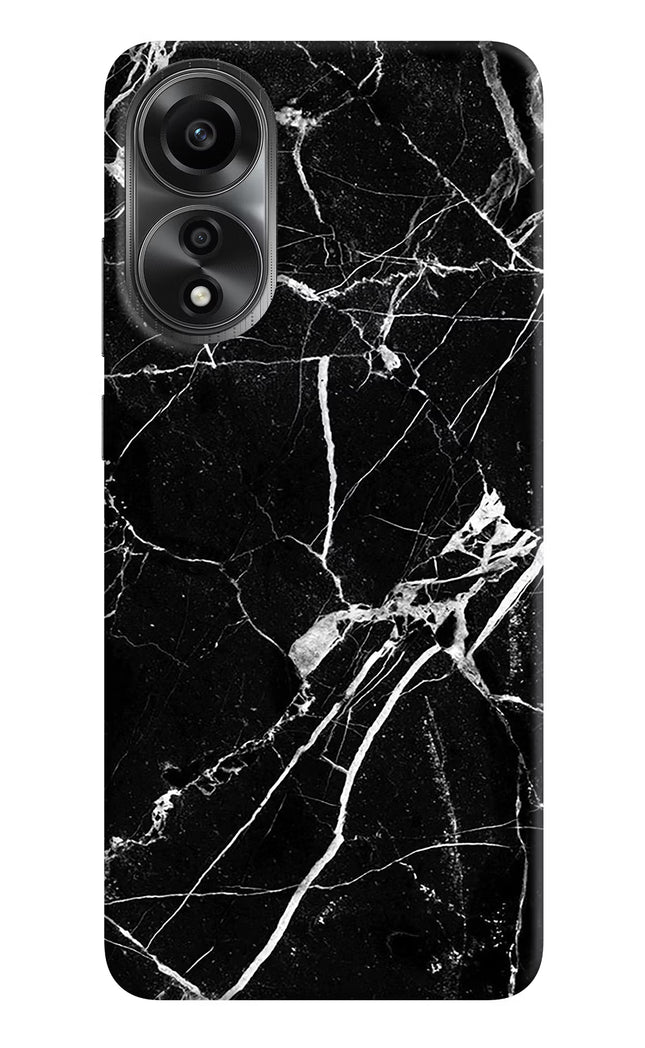 Black Marble Pattern Oppo A78 4G Back Cover