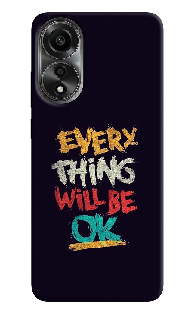 Everything Will Be Ok Oppo A78 4G Hard Case Back Cover by Casekaro