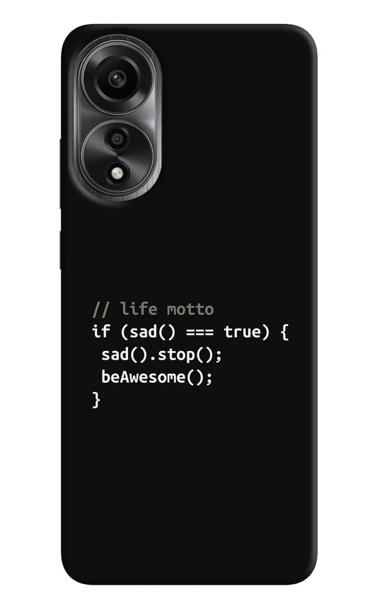 Life Motto Code Oppo A78 4G Back Cover