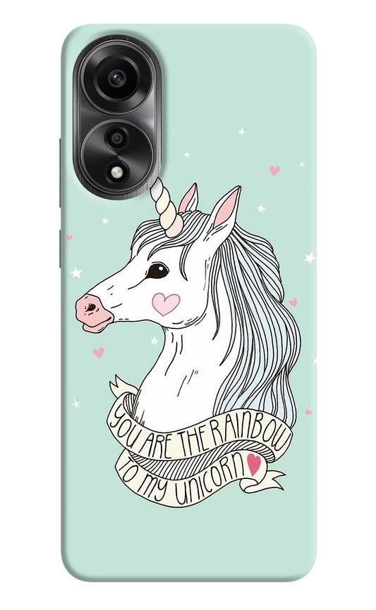 Unicorn Wallpaper Oppo A78 4G Back Cover