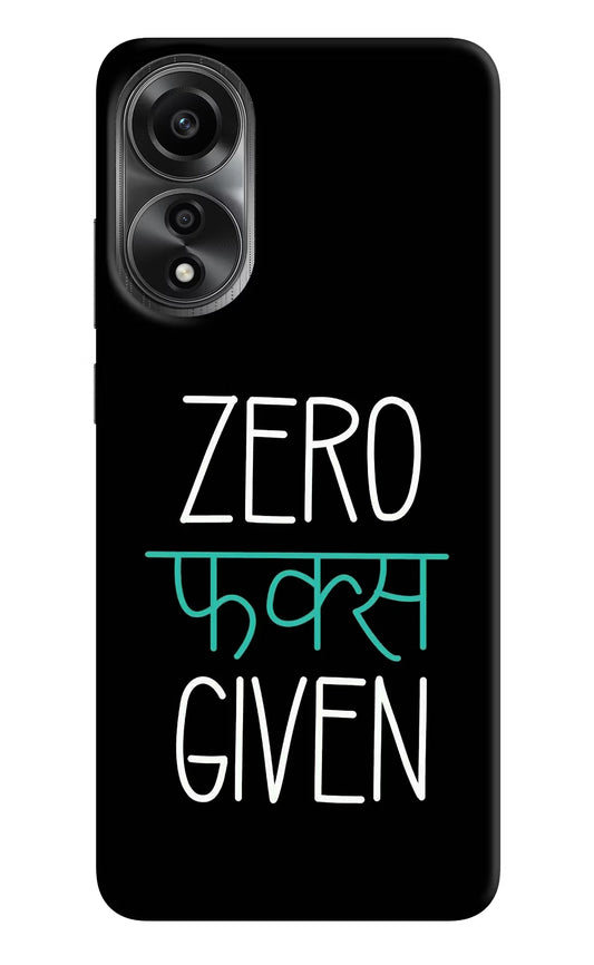 Zero Fucks Given Oppo A78 4G Back Cover