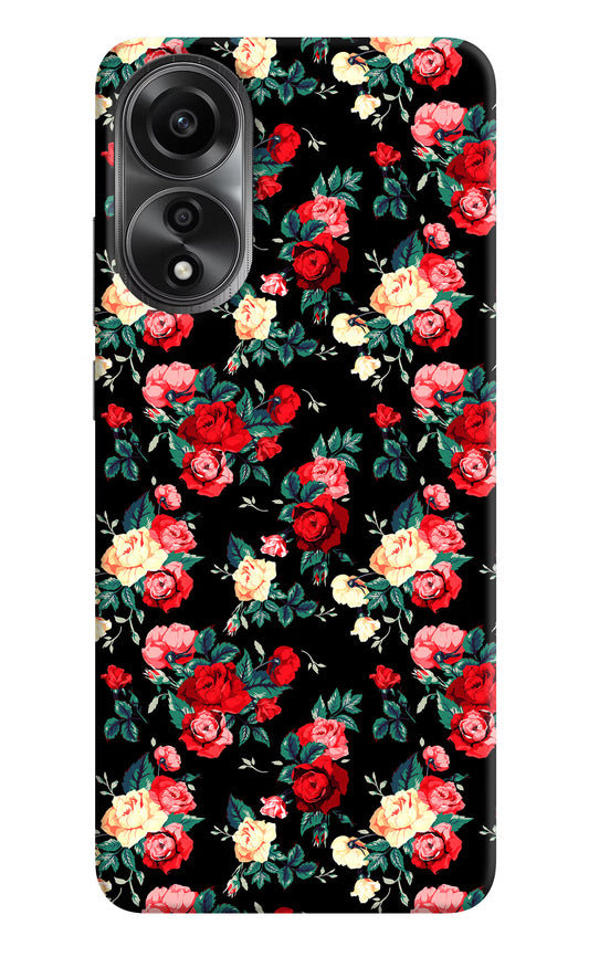 Rose Pattern Oppo A78 4G Back Cover