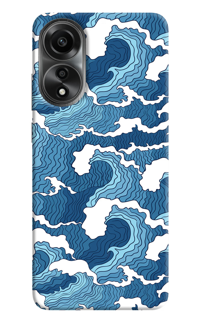 Blue Waves Oppo A78 4G Hard Case Back Cover by Casekaro