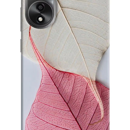 White Pink Leaf Oppo A78 4G Back Cover