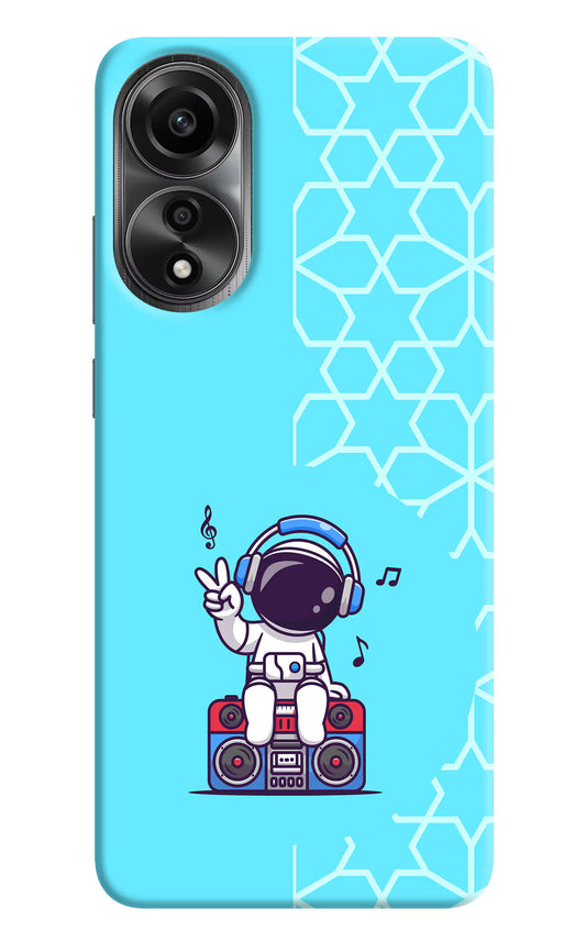 Cute Astronaut Chilling Oppo A78 4G Back Cover