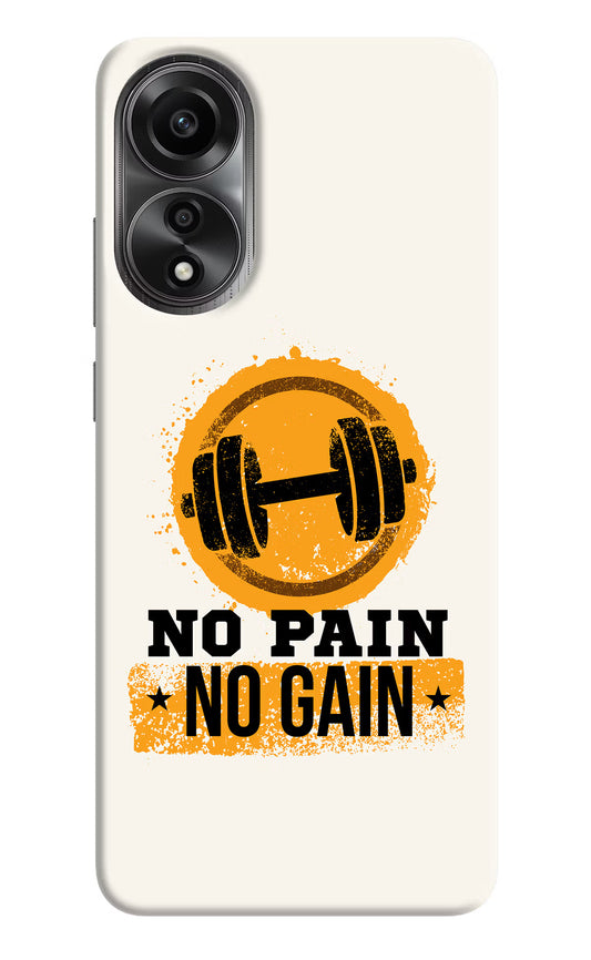 No Pain No Gain Oppo A78 4G Back Cover
