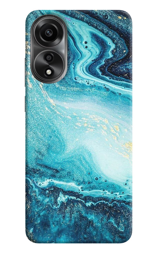 Blue Glitter Marble Oppo A78 4G Back Cover