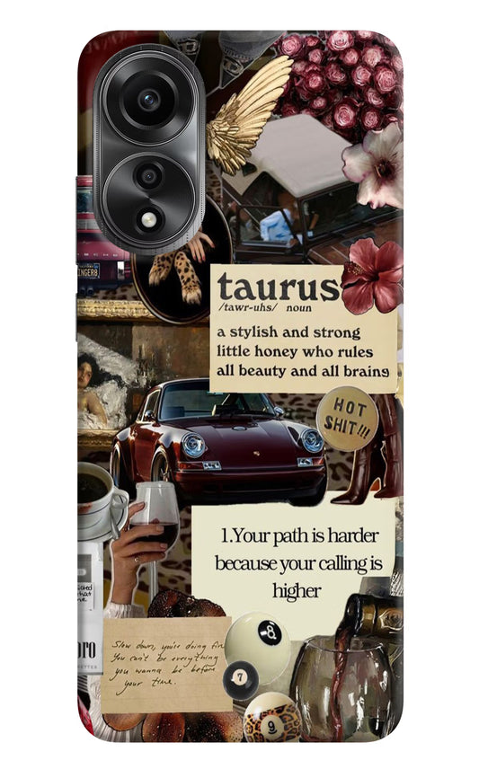 Taurus Zodiac Oppo A78 4G Back Cover