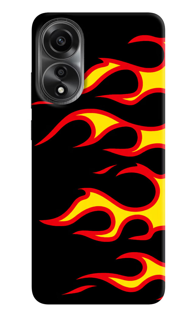 Side Sweep Flames Oppo A78 4G Back Cover