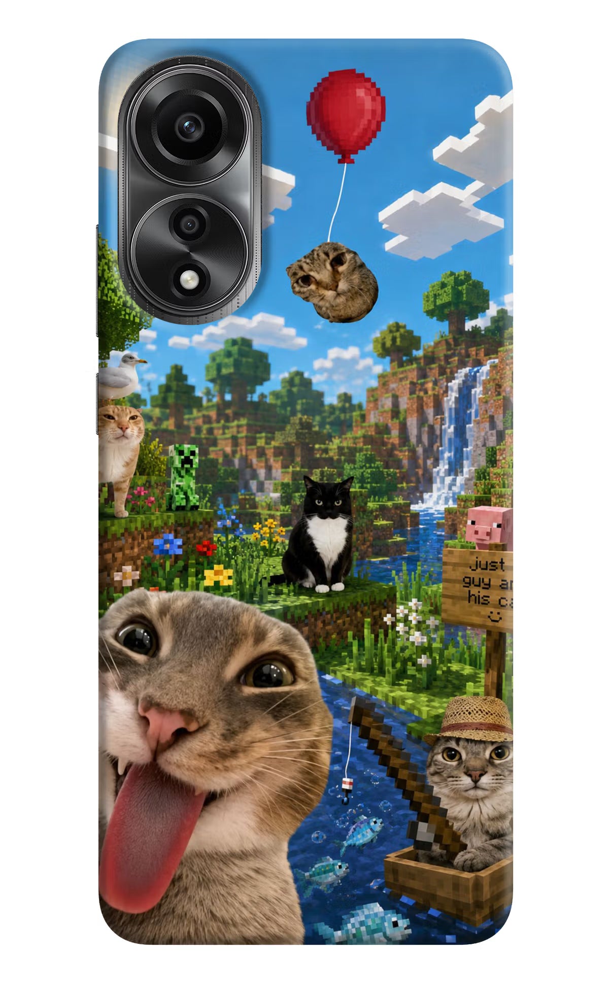 Minecraft Cat Chaos Oppo A78 4G Back Cover