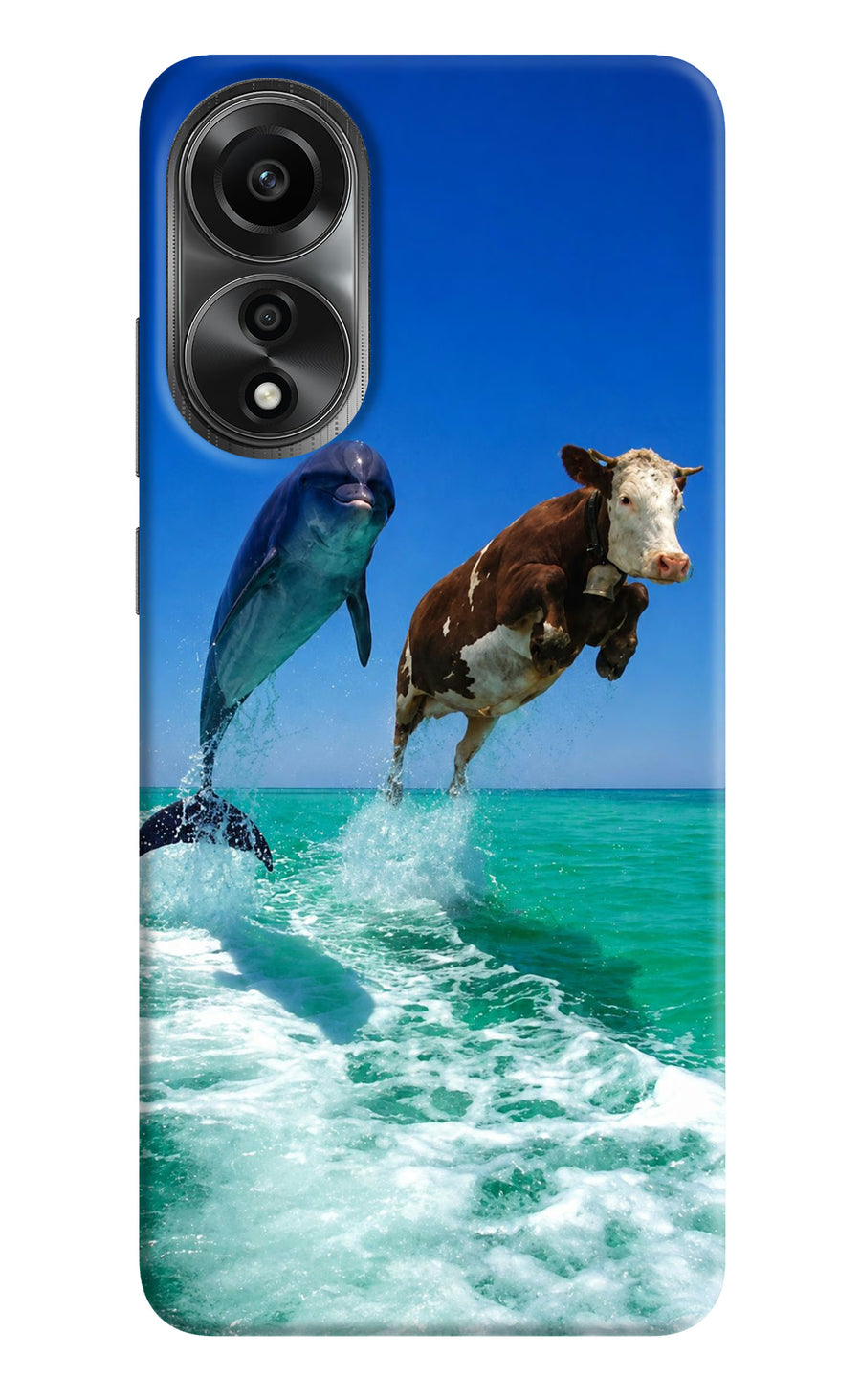 Dolphin vs Cow Oppo A78 4G Back Cover, Hard case