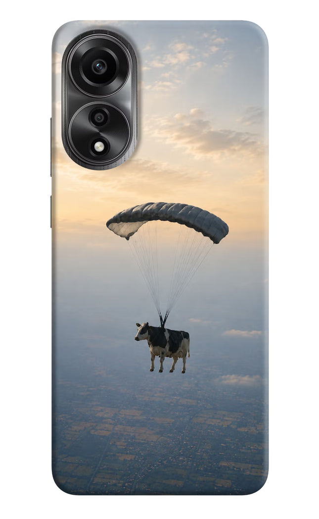 Skydiving Cow Oppo A78 4G Hard Case Back Cover by Casekaro