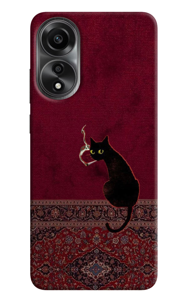 Midnight Cat Oppo A78 4G Hard Case Back Cover by Casekaro
