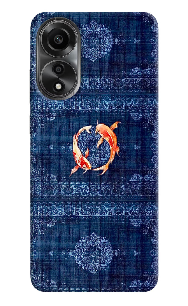 Koi Blue Oppo A78 4G Hard Case Back Cover by Casekaro