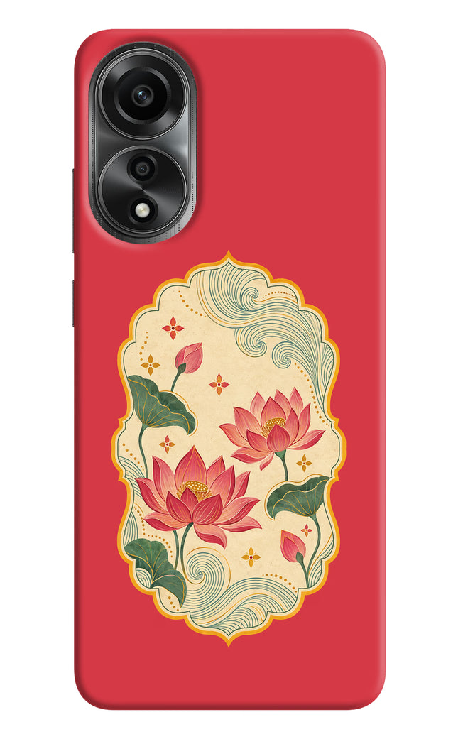 Pink Lotus Oppo A78 4G Hard Case Back Cover by Casekaro